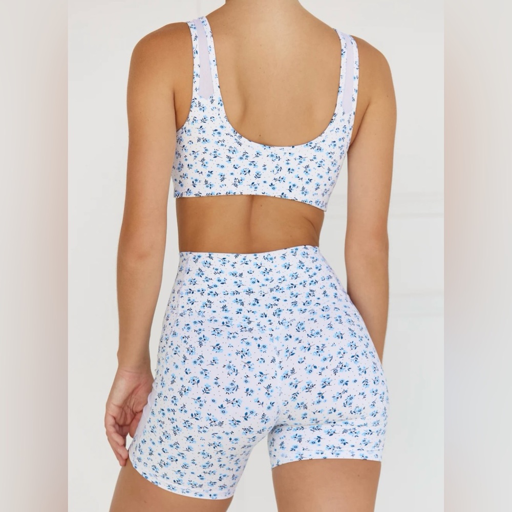 Brand New Workout Set: Mesh Sports Bra + Shorts : Astoria LUXE BALANCE (Poppy)